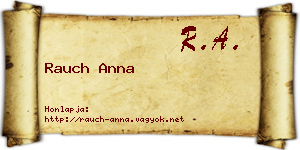 Rauch Anna névjegykártya